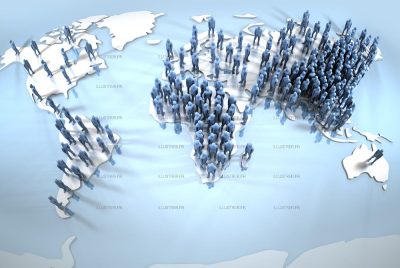 Science & vie  Carte de densite des populations par continents