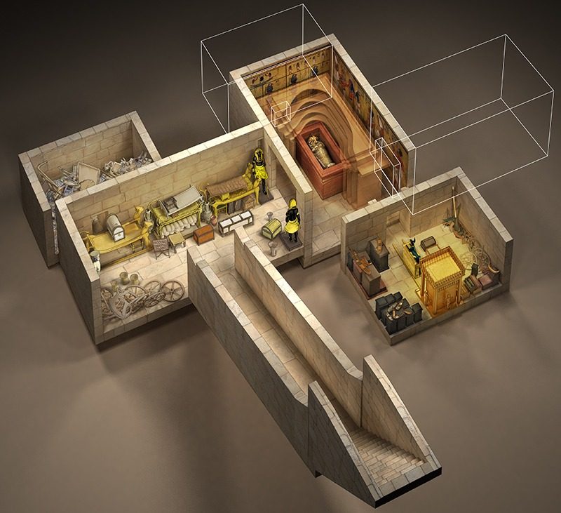 vue interieur tombeau toutankhamon